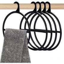 Lot de 10 cintres noirs ronds en plastique pour écharpe, écharpe, cravate, écharpe, rangement pour écharpes, foulards - Lntyq