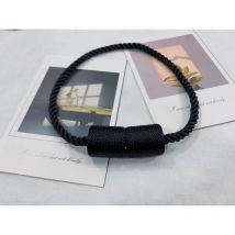 Lot de 2 attaches de rideaux magnétiques Fixation de rideaux Support d'attaches de rideaux Attaches de rideaux Câble en acier épais (noir) - Lntyq