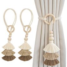 Lot de 2 Embrasse pour Rideaux, Embrasses de Rideaux Bohème, Frange Triangulaire Embrasse Rideau, Modes Embrasses à Rideaux, Attache Rideau pour