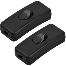 Lot de 2 interrupteurs unipolaires 2 a, interrupteur de cordon de ligne 2 a 250 v, interrupteur à bascule, interrupteur de cordon en ligne pour petit