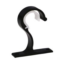 Lntyq Lot de 2 supports de tringle à rideau, support de tringle de garde-robe en aluminium pour rideau ou garde-robe (noir)