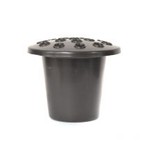 Lot de 2 vases funéraires avec couvercle en plastique - Décoration funéraire idéale pour fleurs fraîches ou artificielles - Couvercle noir - Lntyq