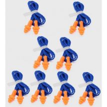 Lntyq - Lot de 20 paires de bouchons d'oreilles filaires réutilisables en silicone pour suppression du bruit et protection auditive (orange)