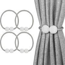 Lot de 4 embrasses de rideaux magnétiques pour rideaux, rideaux et embrasses magnétiques, pour décoration de maison, bureau, décoration de fenêtre