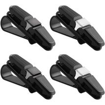 Lot de 4 porte-lunettes pour voiture, support de lunettes de voiture en cuir, support de lunettes de voiture magnétique, clip de support de lunettes