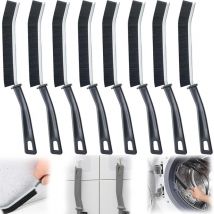Lot de 8 brosses de nettoyage pour crevasses, brosse de nettoyage pour interstices avec poignée, brosse de nettoyage pour crevasses, pour rainures de
