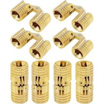Lot de 8 Charnières Invisibles en Laiton de 8mm, Charnières Caché Angle d'ouverture de 180 Degrés pour Boîte à Bijoux, Coffret Cadeau, Plans de