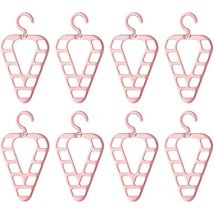 Lntyq - Lot de 8 cintres triangulaires multifonctionnels, rotatifs et antidérapants, adaptés pour accrocher tous les types de vêtements (rose)