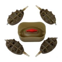 Lntyq - Mangeoire plate en ligne, mangeoires de pêche en ligne avec moule à libération rapide, accessoires de pêche (15 g, 20 g, 25 g, 35 g)