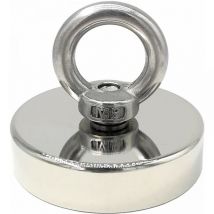 Neodym-Magnet 140 kg Stärke Durchmesser 60 mm, Magnete mit leistungsstarken Heberingen für Industrie und Wissenschaft, Magnetfischen - Lntyq