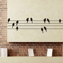 Oiseau sticker mural sur fil décoration chambre art mural amovible vinyle oiseau appliqué - Lntyq