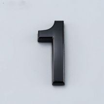 Plaque de numéro de maison, rue moderne brossée, numéro de boîte aux lettres pour porte d'appartement d'hôtel argent noir (1) - Lntyq