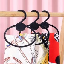 Porte - foulard en plastique Écharpe rangement rack rangement magasin de vêtements affichage cintre Multi - usage cercle porte - serviette noir