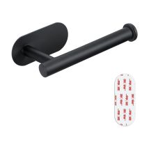 Porte-papier toilette mural auto-adhésif pour salle de bain, noir mat, moderne, en acier inoxydable 304, pour salle de bain, camping-car (noir, 1
