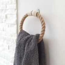 Porte-serviettes en corde, support mural pour serviette, porte-serviettes de salle de bain, support en corde de chanvre, accessoire de salle de bain,