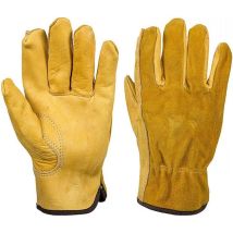 Preuve épine Gants de Jardinage pour Hommes Femmes, Gants de Travail en Cuir Jaune, Gants de Jardinage Complet, xl - Lntyq