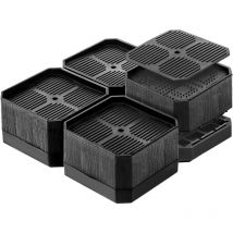 Rehausseur Pieds de Lit Rehausseurs Meuble Rehausseur de Lit Rehausseur de Pied, Augmenter Hauteur de 4CM ou 8CM (4 Pac, Noir) - Lntyq