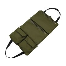 Lntyq - Rouleau à Outils Rouleau à Outils en Toile Polyvalent, Pochette à Rouleau De Clé, à Outils Enroulable avec 2 Poches Zippées, Organisateurs