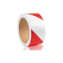 Ruban réfléchissant auto-adhésif Ruban d'avertissement réfléchissant Ruban adhésif rouge et blanc 10 m x 5 cm Ruban d'avertissement pour véhicules,