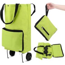 Lntyq - Sac de Courses Pliable à roulettes, Chariot de Courses Pliable avec Roues en Caoutchouc, Sac à roulettes Pliable en Tissu Oxford, Caddie de