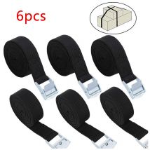Sangle à cliquet 6 pièces, Sangles de Serrage à cliquet Sangle d'arrimage avec tendeur à cliquet pour Le Transport Motos, camions, remorques,