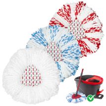 Serpillères de Rechange Microfibre, Balais Serpillères Réutilisables pour Vileda Turbo 3 en 1 EasyWring&Clean Spin Mop Têtes de Balai Serpillères