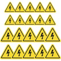 Signalétique Electricité Autocollant Panneau Danger Électrique Jaune Danger Électrique 20 Pièces Panneau pvc 5cm10cm Sticker Adhésif Electricité