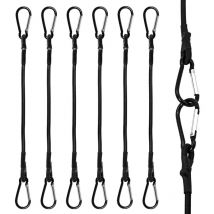 Lntyq Spanngurte mit Karabiner, 6 Stück, strapazierfähige Spanngurte, 30 cm Spanngurte mit Haken für Camping, Planen, Zelte, Gepäck, Autos und