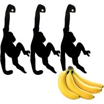 Support Banane Singe, 3 Pcs Support Pour Bananes Support Banane Singe Pour Bananes Support Pratique Pour Fruits Crochet Porte Fruits Singe Stand De
