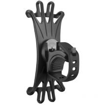 Support de téléphone pour vélo, support de téléphone universel pour moto, réglable, rotation à 360 °, anti-vibration, silicone, compatible avec