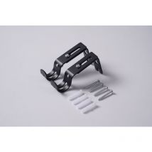 Support mural réglable pour tringle à rideau, Lot de 2, Noir - Lntyq