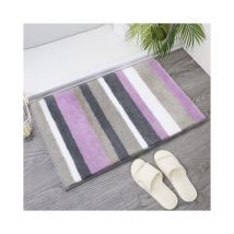 Tapis de bain absorbant antidérapant, tapis de bain en microfibre, tapis de sol de salle de bain, tapis de bain absorbant antidérapant, violet 4060cm