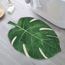 Lntyq - Tapis de bain antidérapant en forme de feuille Vert 40 x 60 cm