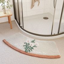 Tapis de sol absorbant incurvé Tapis de ventilateur Tapis de porte de salle de douche Tapis de toilette Tapis de sol Tapis antidérapant de salle de