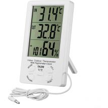 Lntyq - Thermomètre Hygromètre Digital,LCD Thermomètre Numérique avec Sonde,Hygromètre Intérieur et Extérieur,Moniteur Température Humidité,Capteur