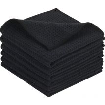 Torchons de Cuisine Noir Microfibre, Super Absorbant Chiffon Cuisine nettoyagant, essuie Vaisselle Lavette Douce Serviettes de Cuisine Lavable 30cm x