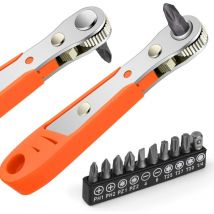 Tournevis à cliquet, tournevis magnétique, mini clé à cliquet 1/4', couple élevé 1/4', mini tournevis décalé réversible à cliquet, outils de