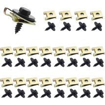 U-Clips et Vis Kit Universal Metal, Lot de 40 Écrous et Boulons pour Auto Clips de Fixation Voiture Kit, Vis et Ecrou Cage U-clip Voiture, U-Nuts Vis