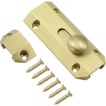 Lntyq Verrou de porte - 9,3 x 3,2 cm - En laiton - Doré Verrou de porte - En laiton