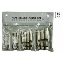 Tooltraders - Locheisen 15 Tlg Satz Lochpfeifen Lederlocher Set 2 - 22 mm