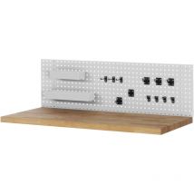 Lochplatte für Werkbankmontage mit Hakenset BxTxH 1250x15x450mm - RAU