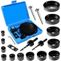 Lochsäge Set, Ultrixe 22-tlg. Bi-metall Lochsägensatz, 19-teilige Kreissägen Mit 13 Sägen Ø 19-127 Mm, Adapter, Inbusschlüssel, Für Dünne Holzplatten,
