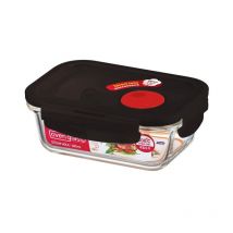 Contenitore per Alimenti in Vetro con Coperchio ermetico - Portavivande per Scaldare al Forno e Congelare in Freezer - Senza bpa, 380ml - Lock&lock