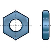Qualfast - M20 Hex Thin Nut bzp (4)- you get 5