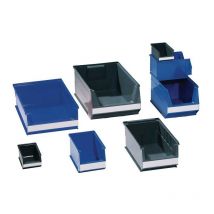 Boîtes de rangement ouvertes L160/140xl100xH75mm pe bleues