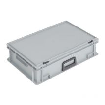 Lockweiler - Coffrets en plastique L600xl400xH163 mm pp 1 poignée fermoir coulissant gris 33 l