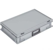 Lockweiler - Coffrets en plastique L600xl400xH133 mm pp 1 poignée fermoir coulissant gris 24 l