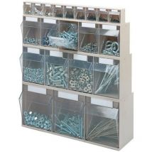 Casier transparent H164xl600xP134 mm 5 x C plastique blanc