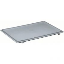 Scharnierdeckel Polypropylen L400xB300mm grau für Transportstapelkasten