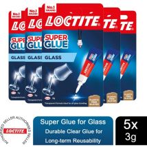 Loctite - Glass Bond High-quality Super Glue For Durable Glass Repairs 3g, 5 Pack